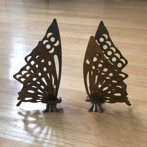 Candle holders Brass Butterfly Vintage candlestick holders